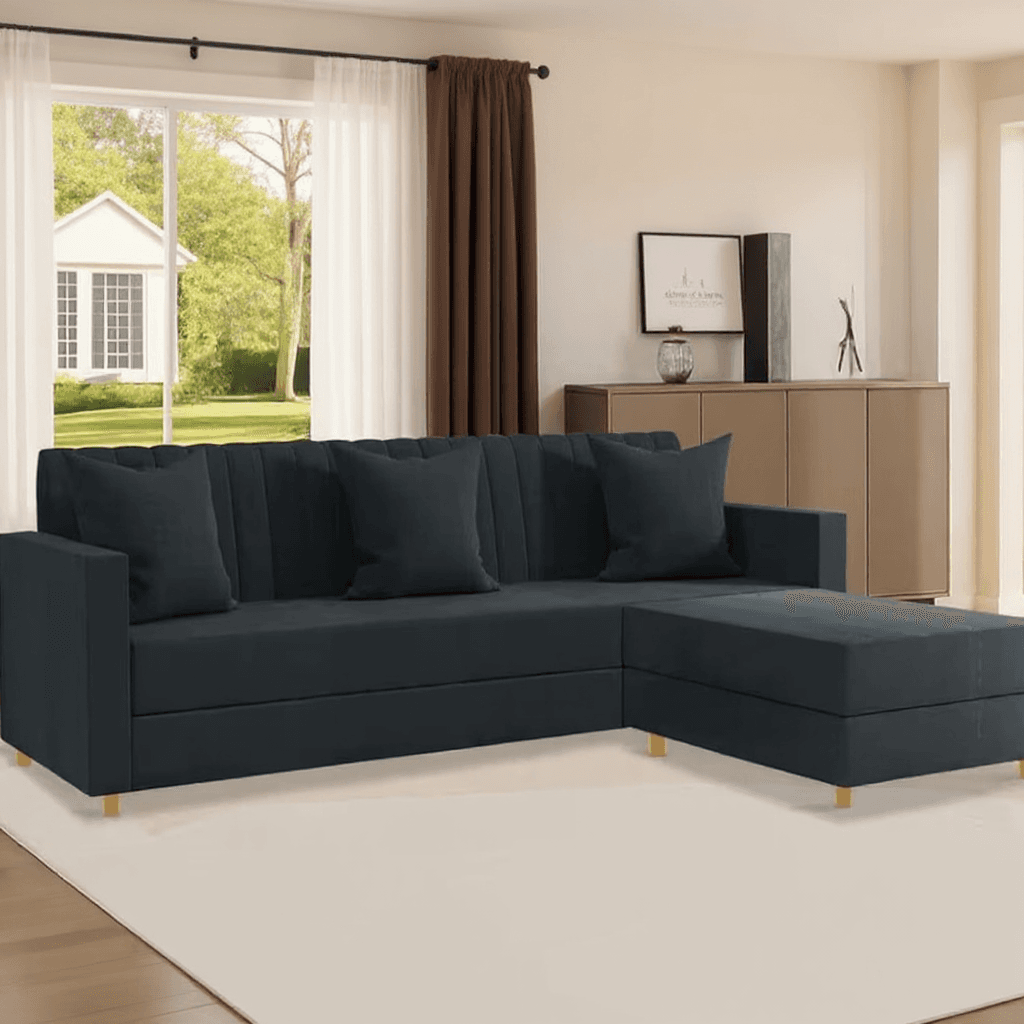 4 Seater L Shape Sofa With Center Table