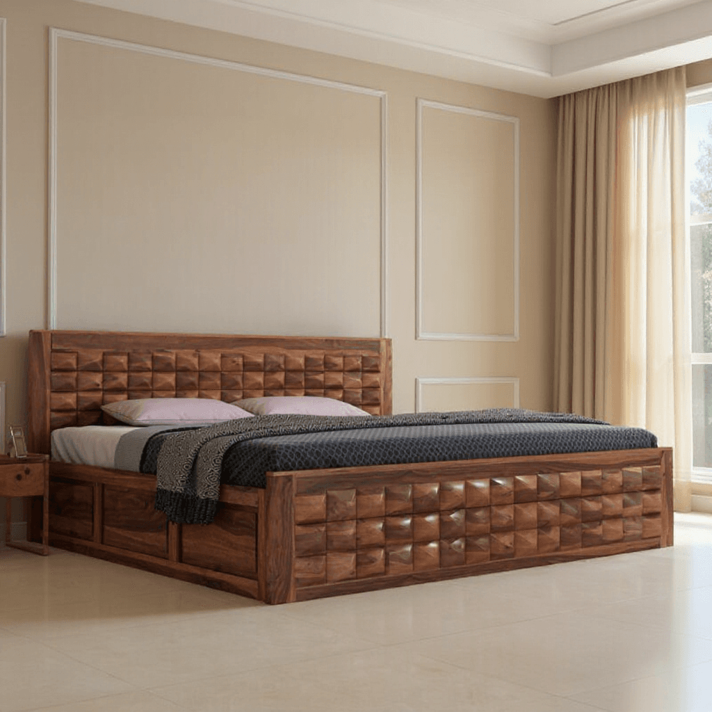 King Storage Bed with Side Tables