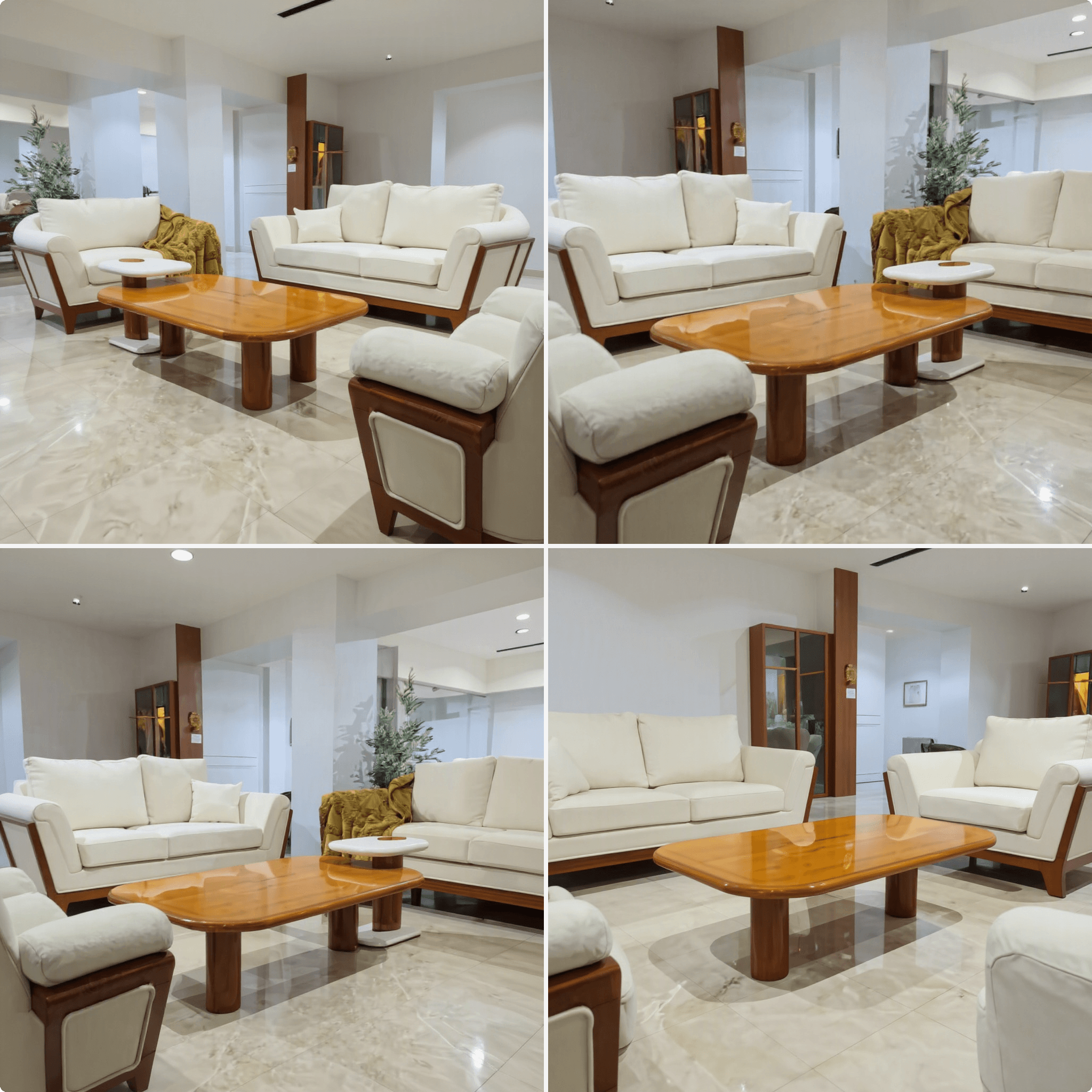 Custom 4‑Seater Sofa with Center Table