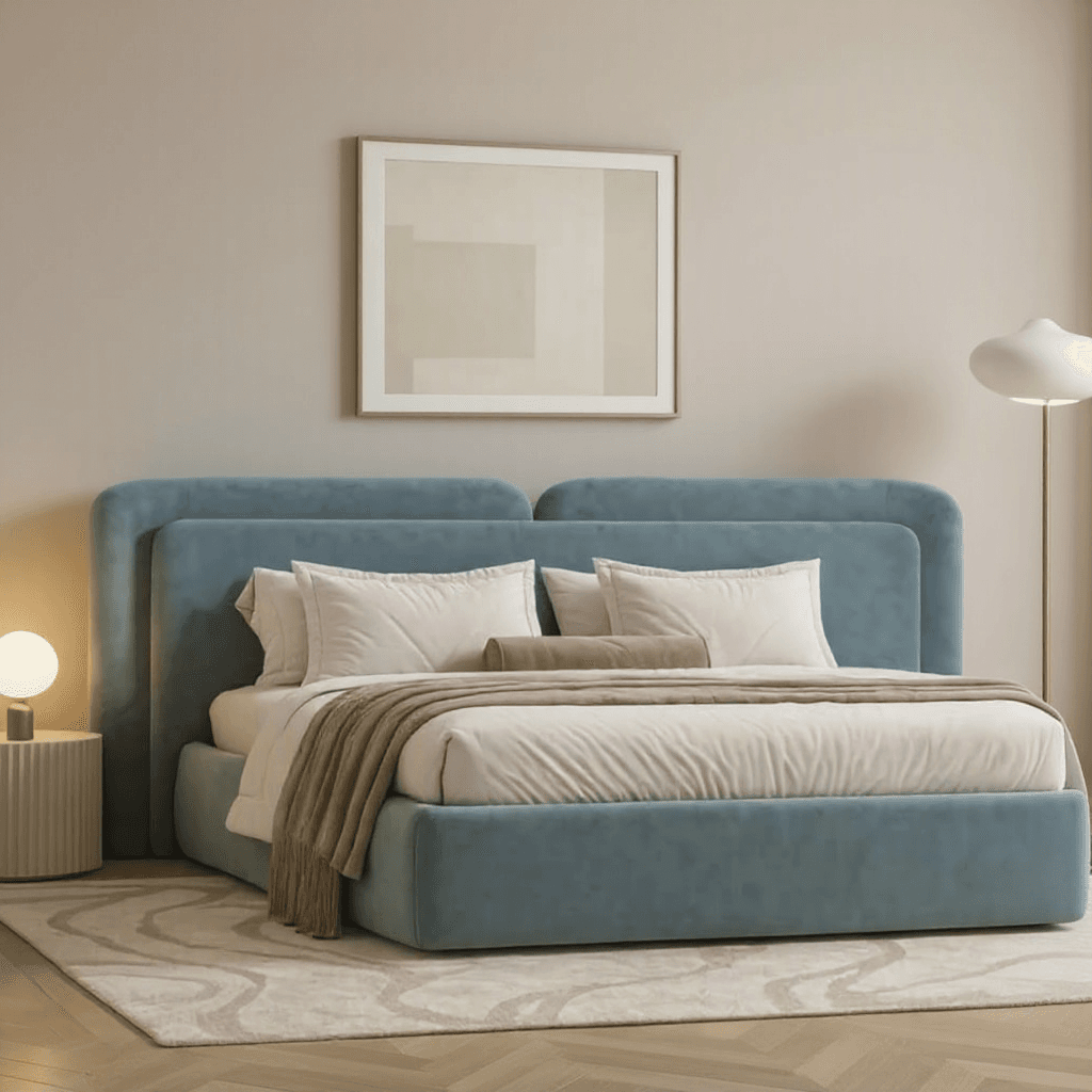 Custom Upholstered King Size Bed