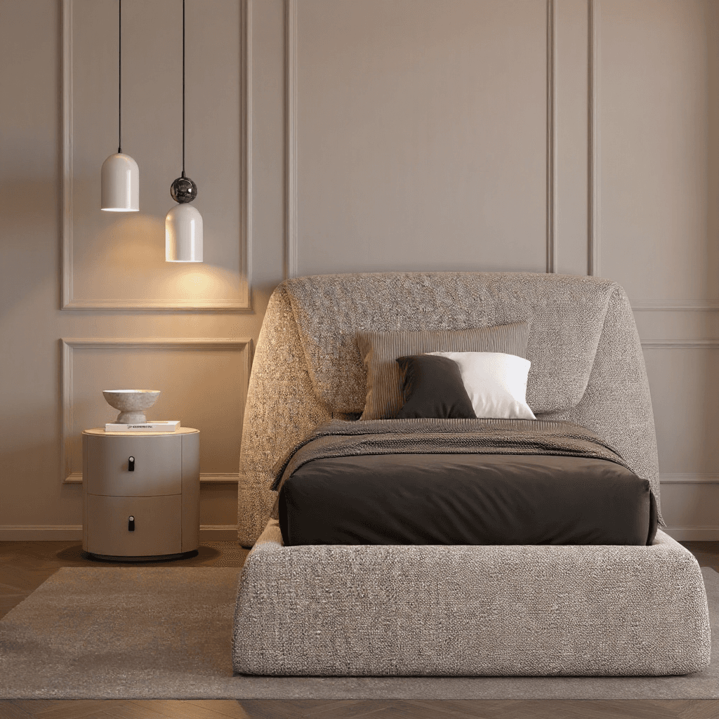 King Size Bed With Single Side Table