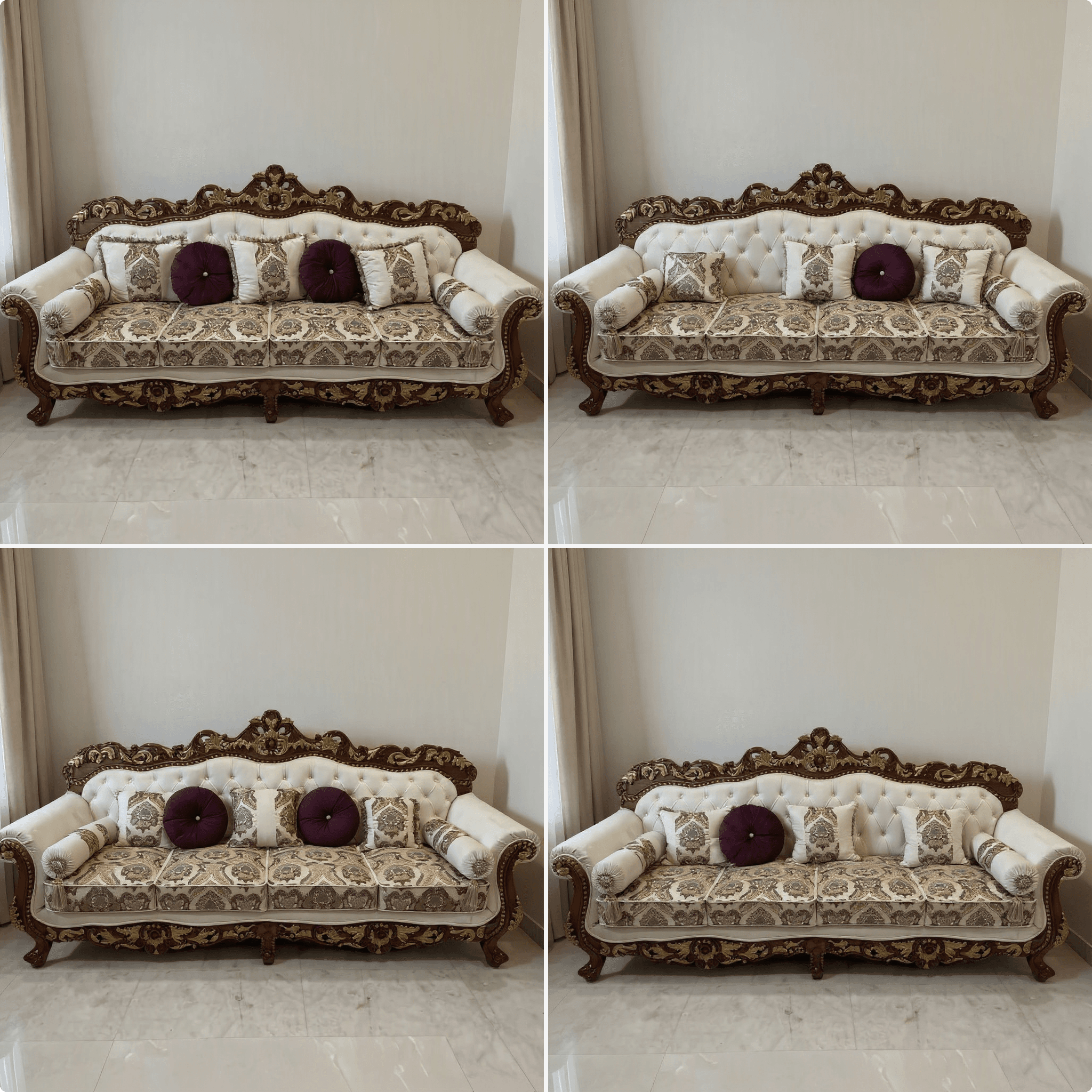 7-Seater Carved Sofa With Center Table