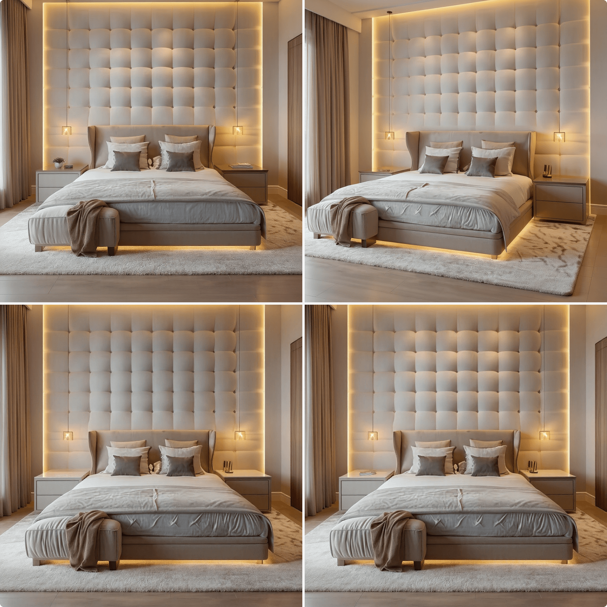 King Size Platform Bed With Side Tables