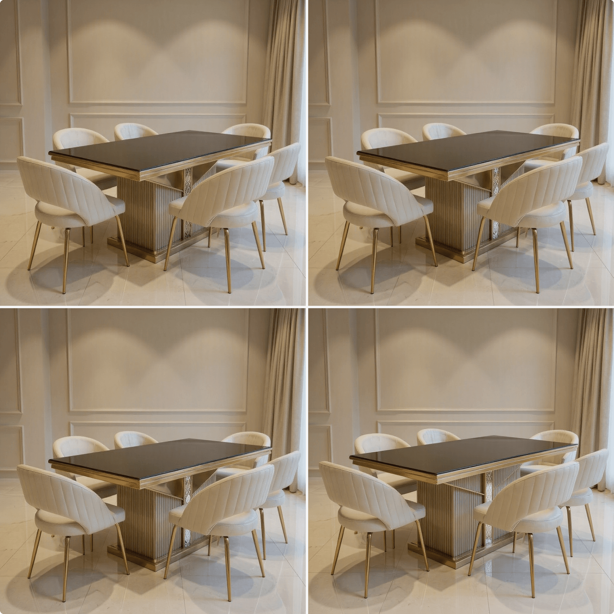 Custom Marble Top Dining Set