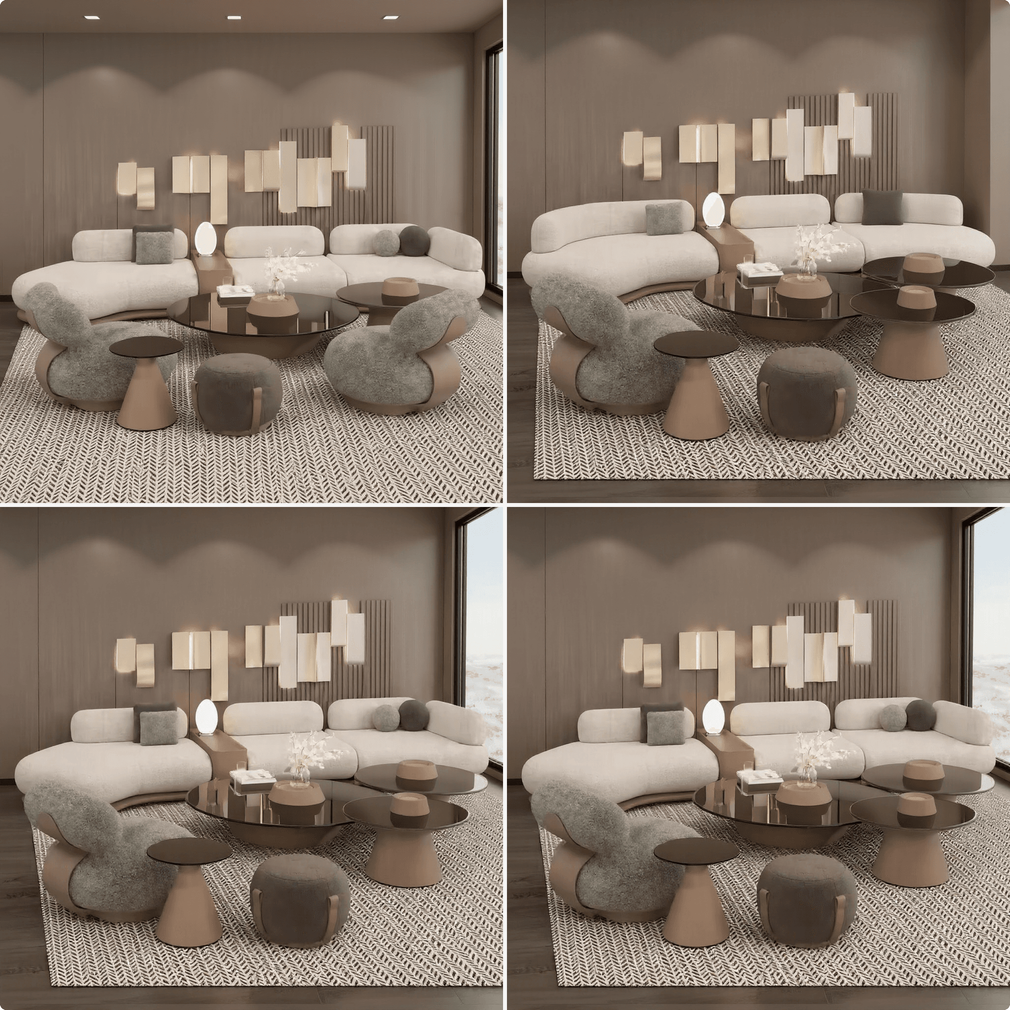 Custom 7‑Seater Sofa with Center Table