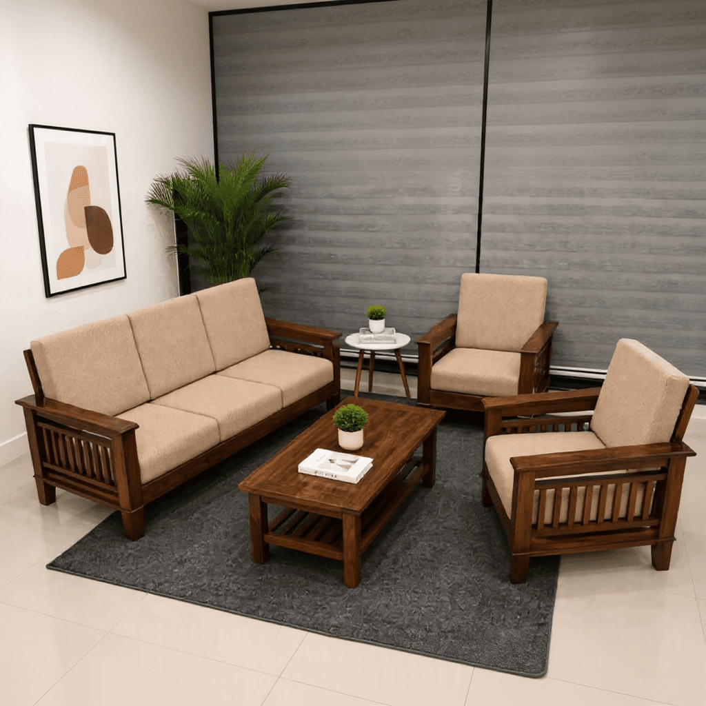 Custom Wooden Sofa Set
