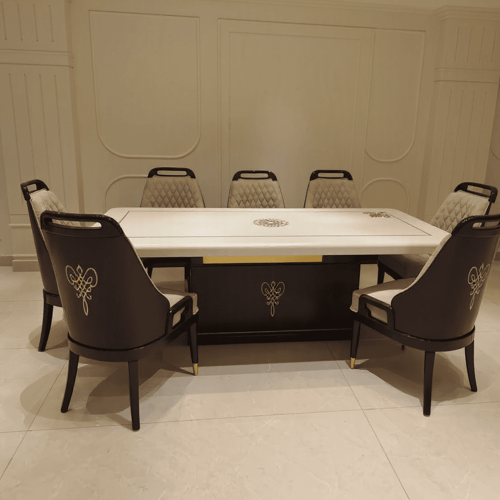 Custom Marble Top Dining Set
