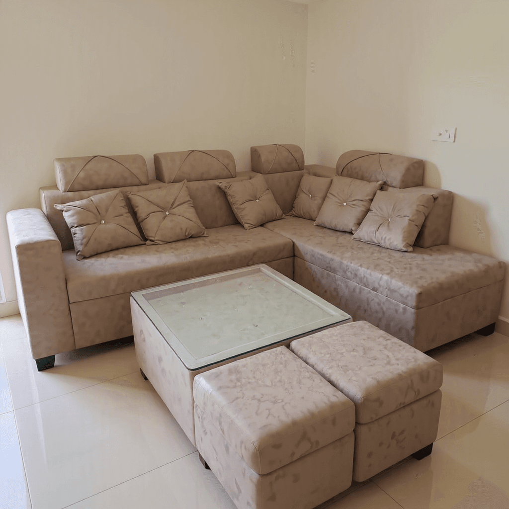 5-Seater L-Shape Sofa-Cum-Bed