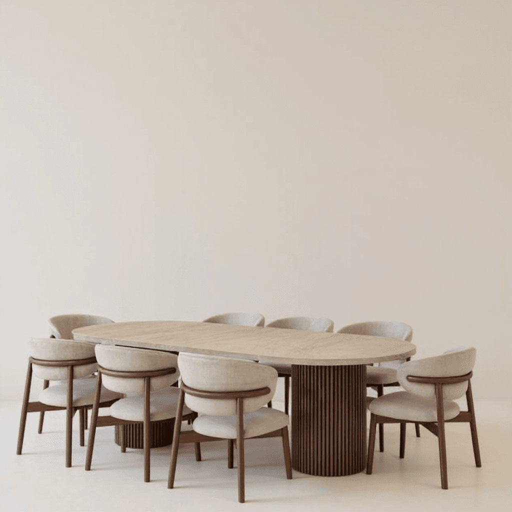 Custom Marble Dining Table Set