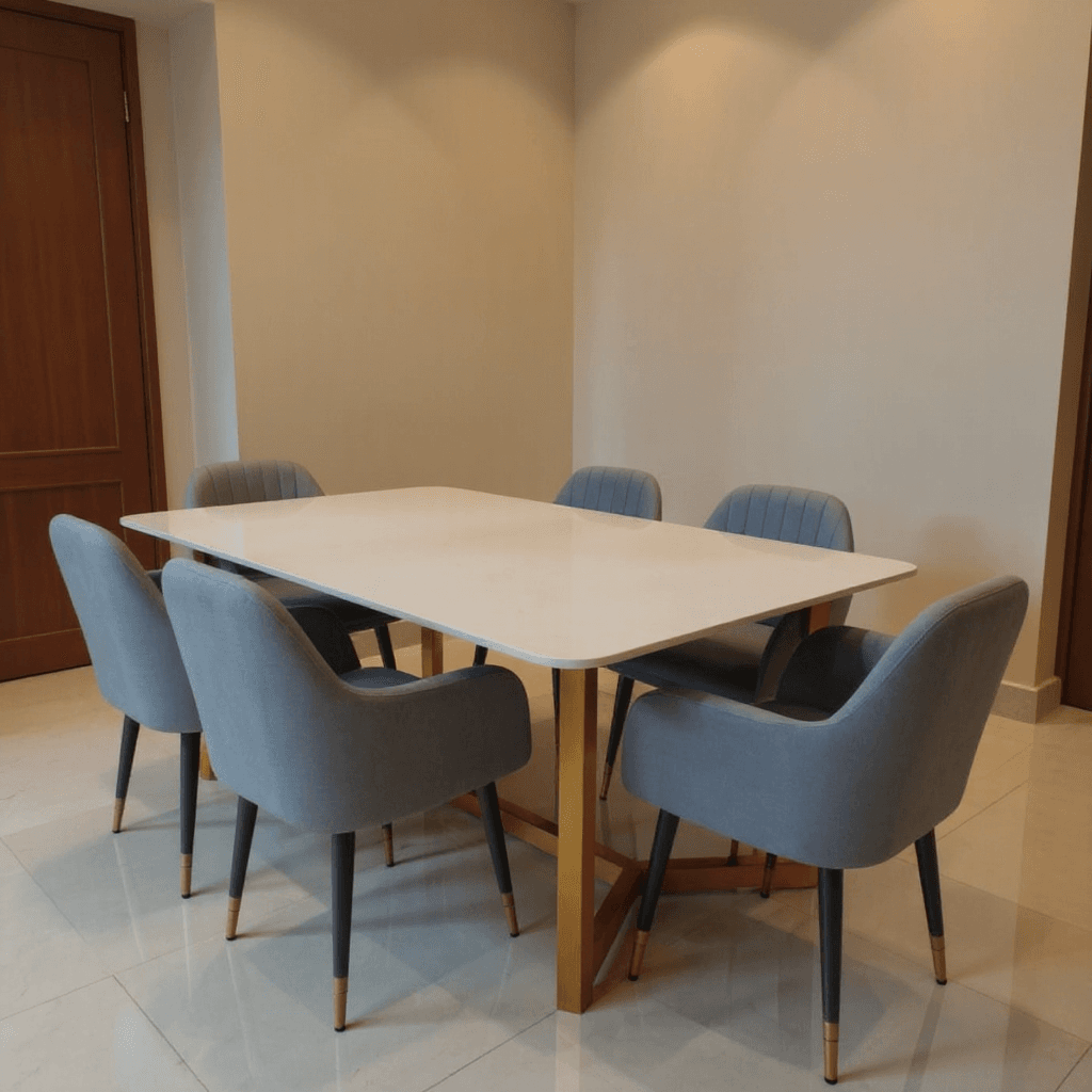 Marble Top Dining Table Set