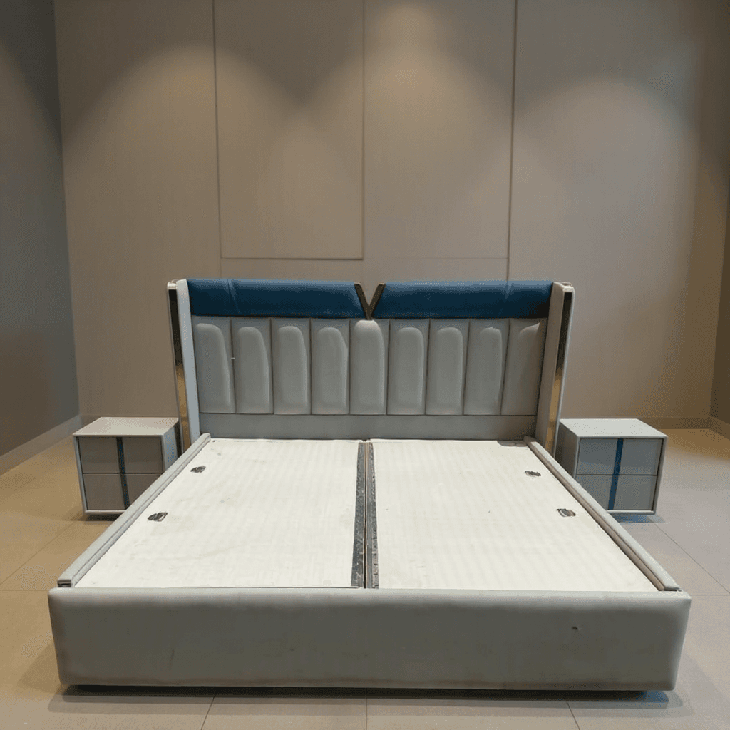 Custom King Platform Bed with Side Tables