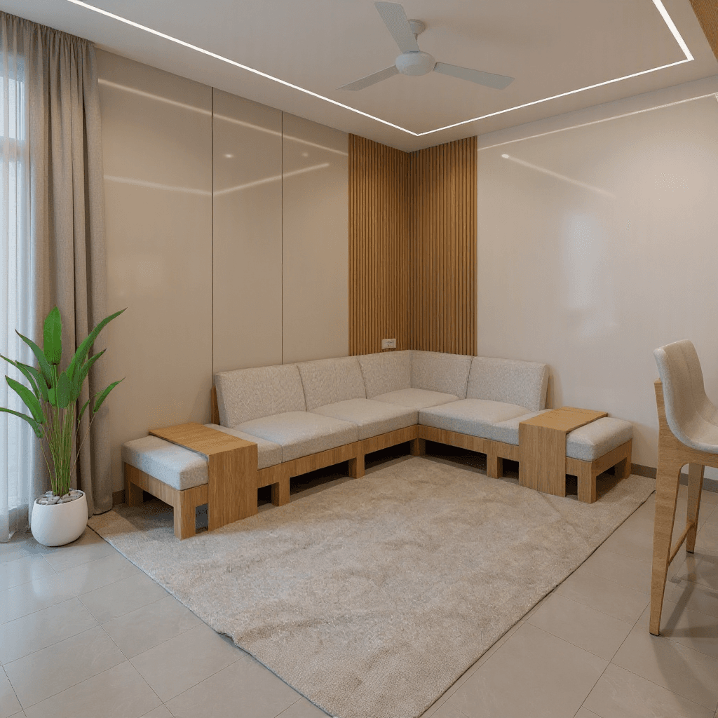 Custom 7-Seater L-Shape Sofa Set