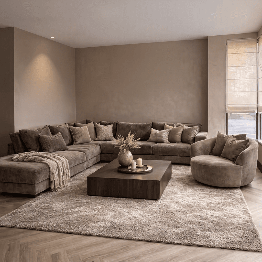 L‑Shaped 6–7 Seater Fabric Sofa