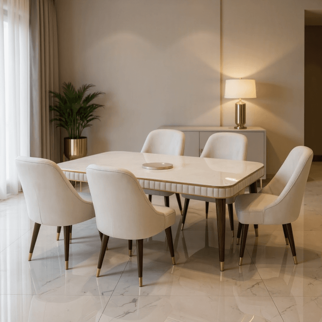 Marble Top Dining Table Set