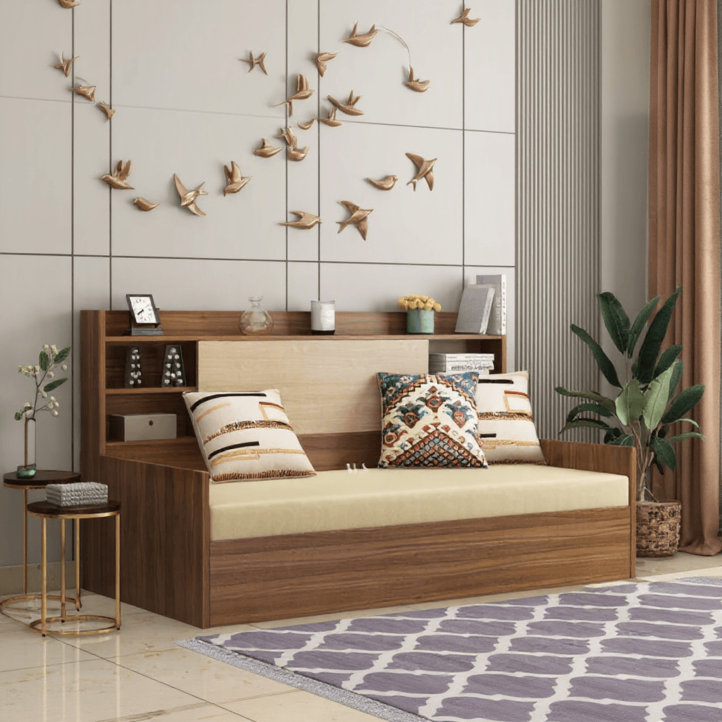 Custom 3-Seater Sofa Cum Bed with Storage