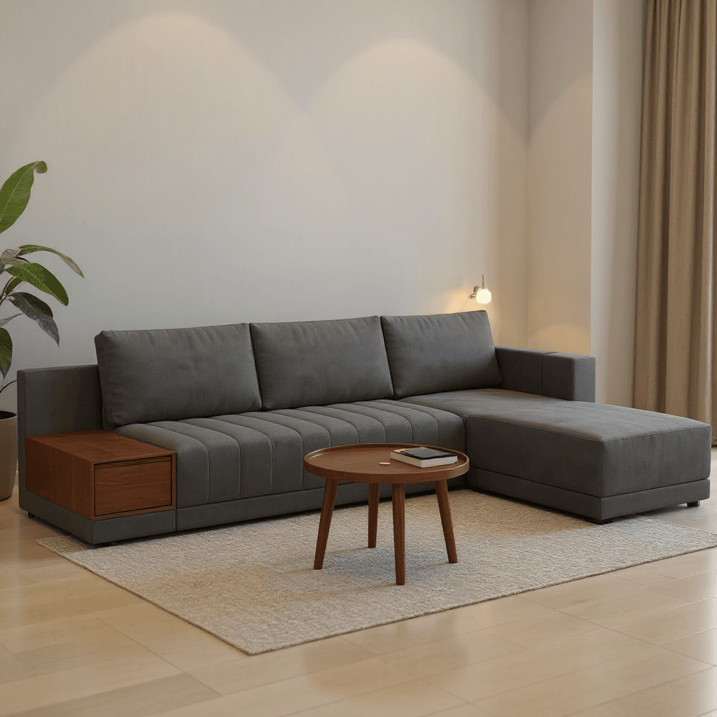 6 Seater L Shape Sofa Set