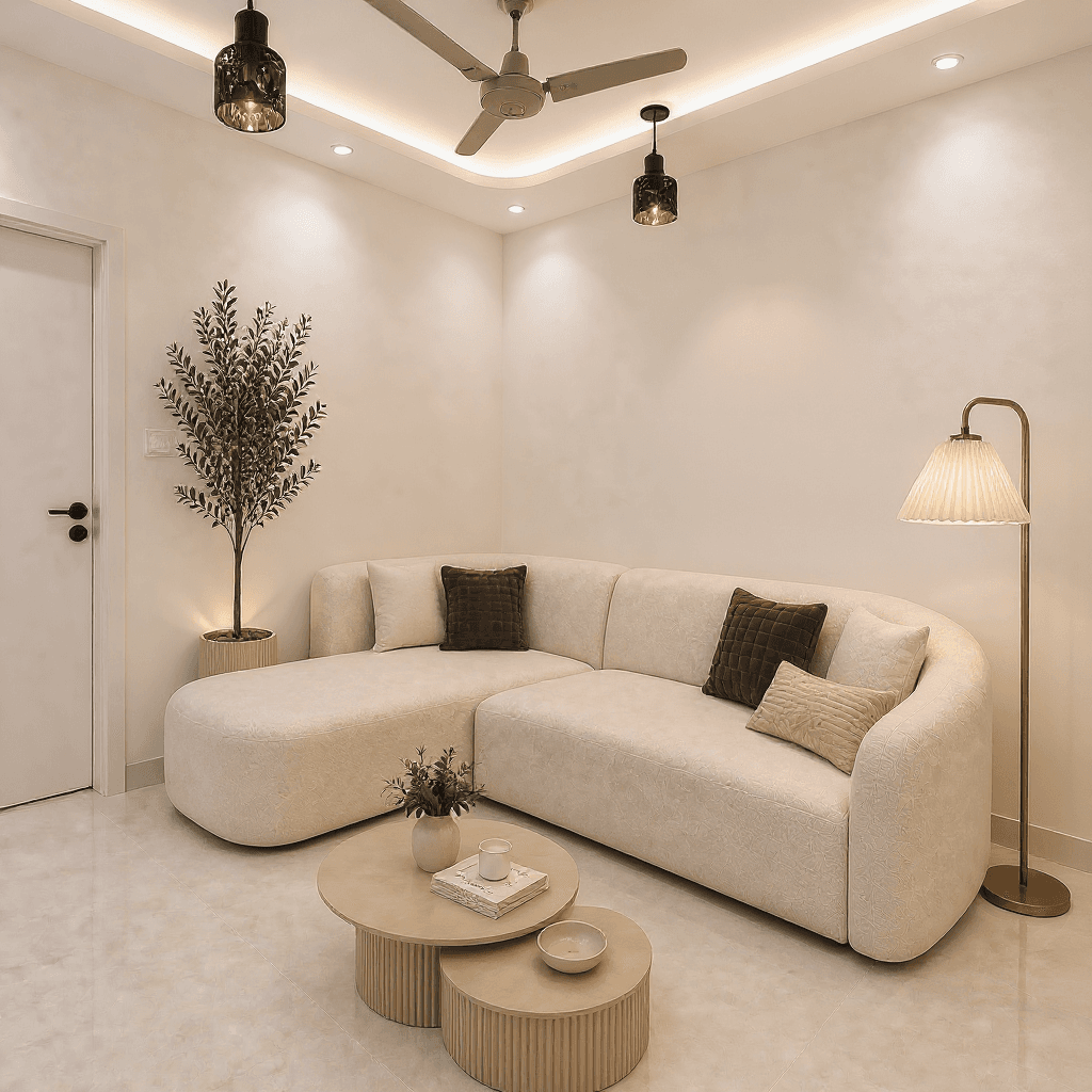 Custom 4-Seater Curved Sofa