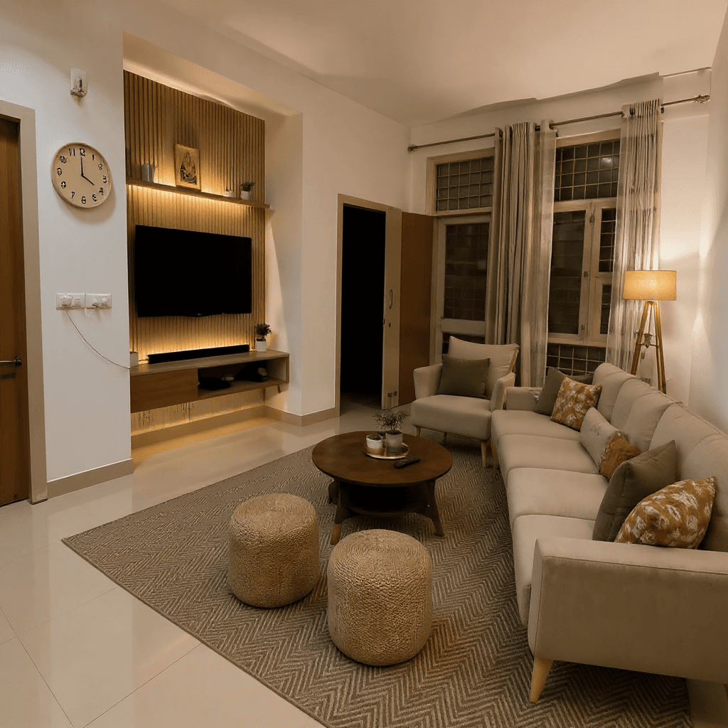 Living Room TV Unit and Sofa Set
