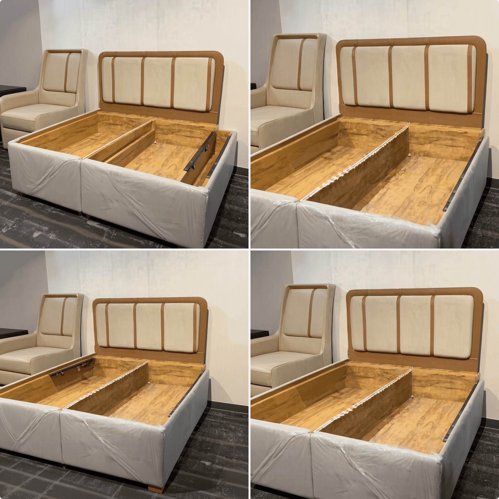 Queen Size Low Frame Upholstered Bed