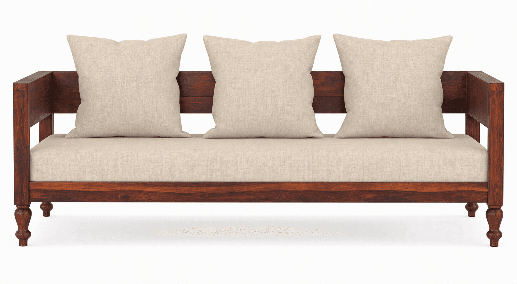 Custom 3-Seater Wooden Sofa Set