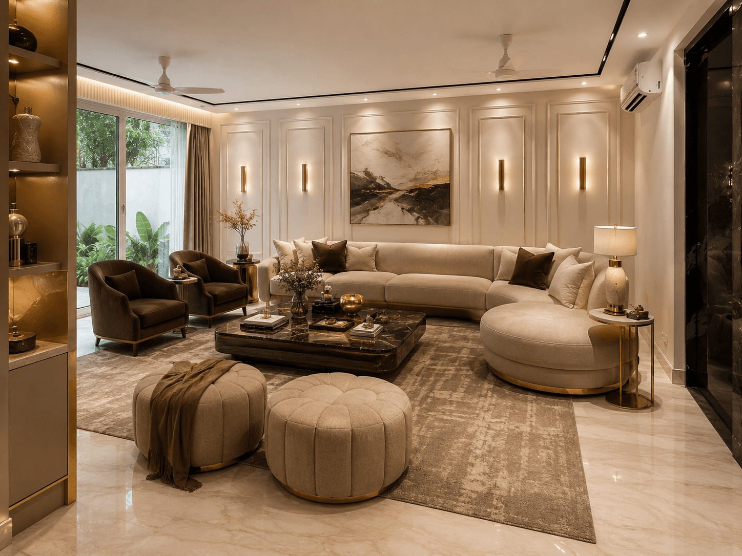 Custom 8-Seater Curved Sofa Set